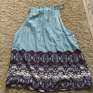 LF mini pattern dress with cut out sides.